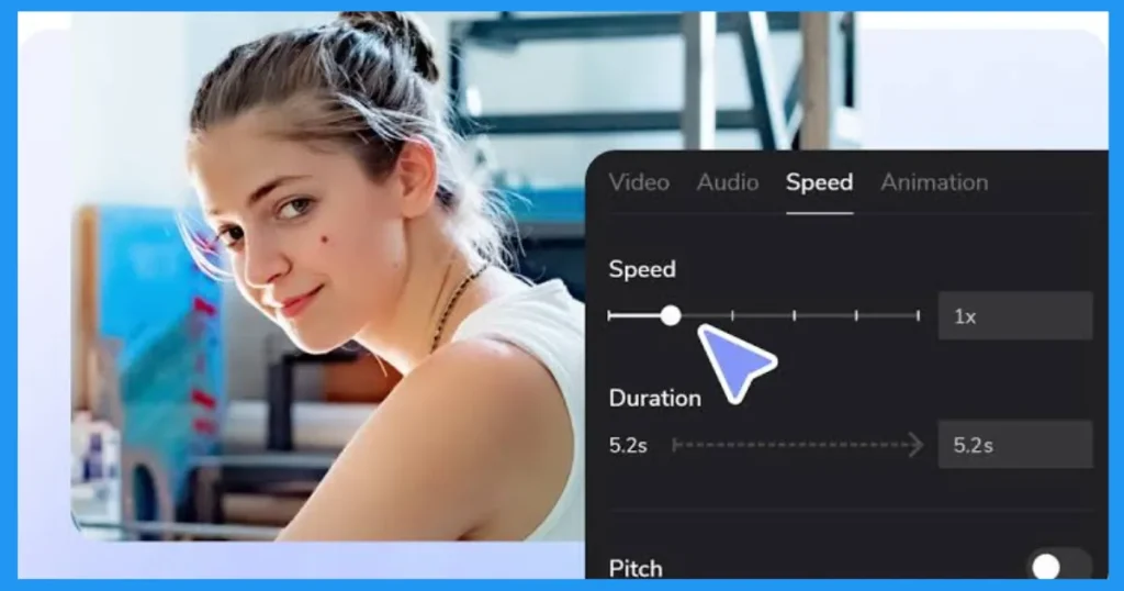 Control the speed of your video with the Speed Control feature. 