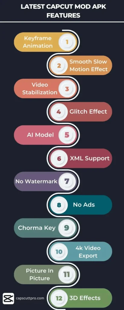 infographics of capcut features
